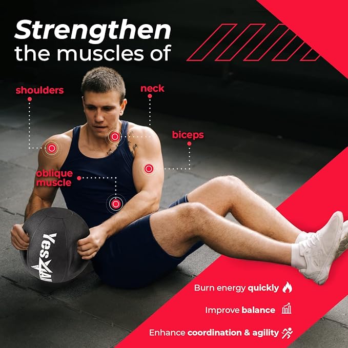 Yes4All Medicine Ball Dual Grip/Exercise Weighted Ball