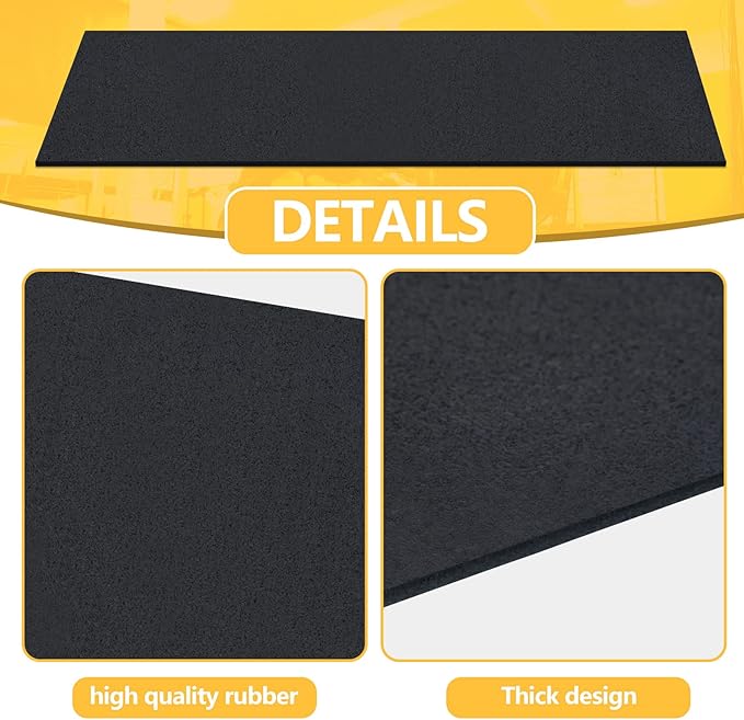 2 Pieces Rower Mat Compatible with Model D Concept 2 Rowing Machine Anti Slip and High Density Thick Floor Mat for Home Gym Foam, Black