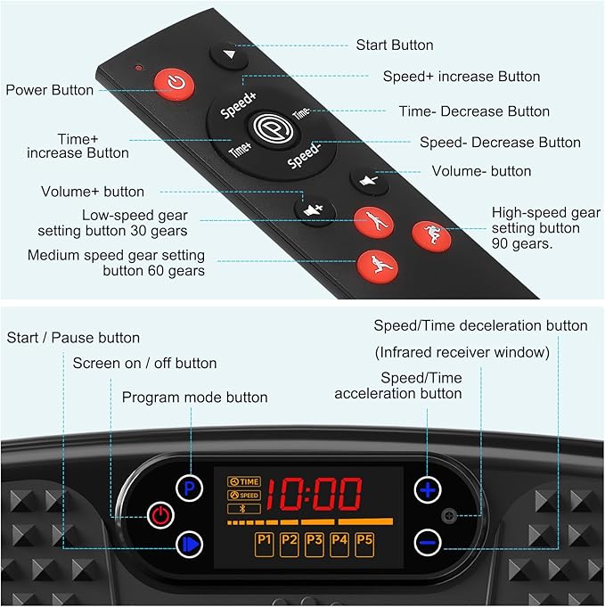 Vibration Plate Exercise Machine for Lymphatic Drainage,Softgym Power Vibrate Stand Shake Board 400 Lbs Capacity Whole Body Workout Waver with Fitness Resistance Bands Weight Loss Gifts for Women Men