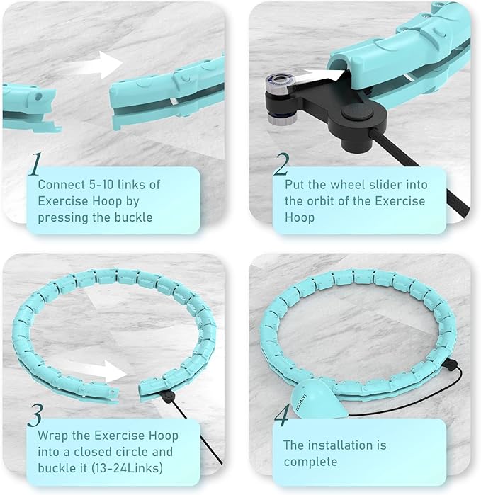 Weighted Hula Circle Hoops for Adults Weight Loss 47 Inch, 24 Detachable