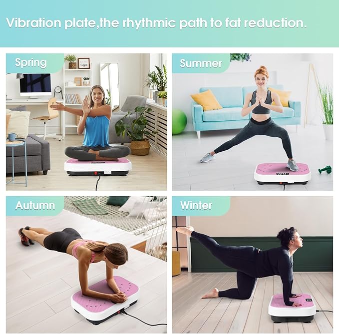 Vibration Plate Exercise Machine for Lymphatic Drainage,Softgym Power Vibrate Stand Shake Board 400 Lbs Capacity Whole Body Workout Waver with Fitness Resistance Bands Weight Loss Gifts for Women Men