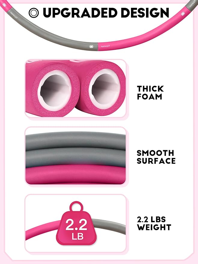 Weighted Exercise Hoop for Adults 2.2lb Detachable