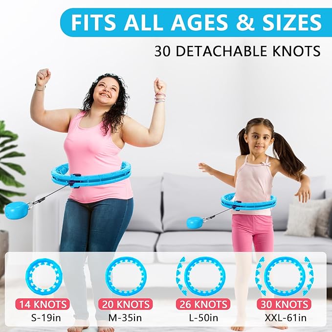 U1-28/30 Knots, Magnetic Lock Smart Weighted Hula Hoop