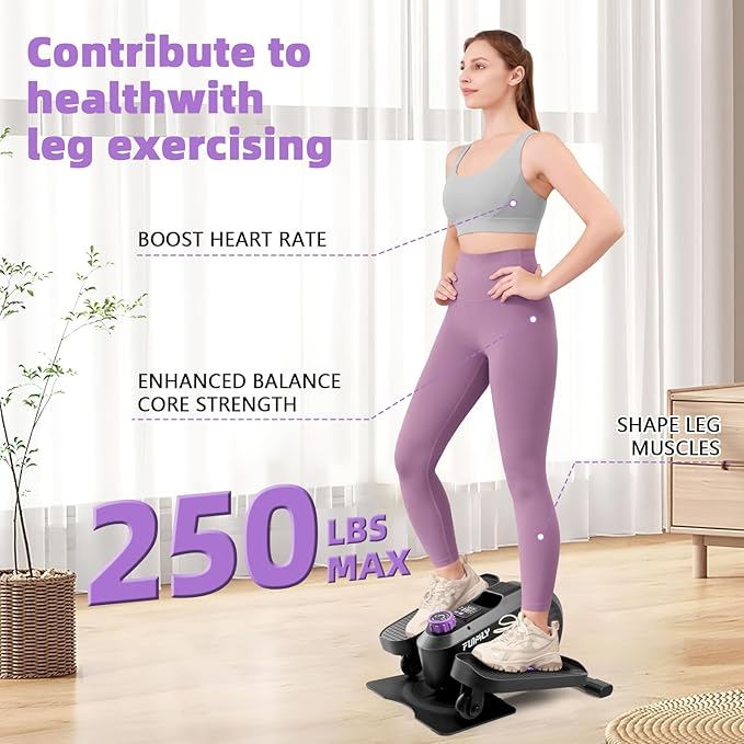 FUNMILY Under Desk Elliptical, Under Desk Bike Pedal Exerciser, Seated Elliptical, Work from Home Fitness, Mini Elliptical Machines,Portable Foot &Leg Pedal Exerciser-Stand or Sit (Black)