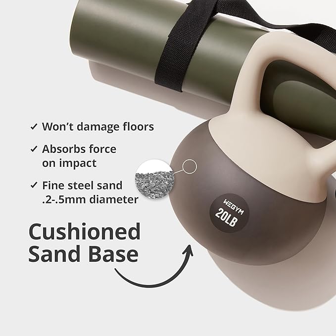 Soft Kettlebells with Cushioned Impact-Resistant Base and Anti-Slip