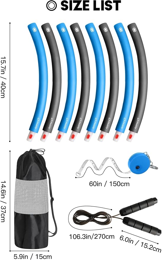 Weighted Exercise Hoop for Adults 2.2lb Detachable