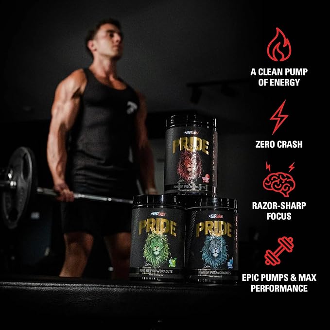 EHP Labs Pride Pre Workout Powder Energy Supplement - Sugar Free Preworkout for Men & Women, Energy Powder Boost Drink with BCAA - 280mg of Caffeine - Strawberry Snowcone (40 Servings)