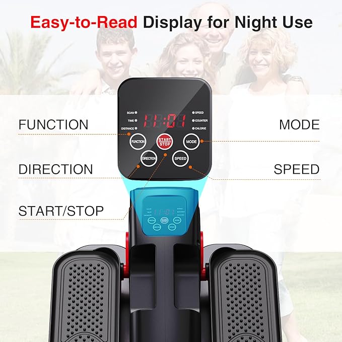 Under Desk Elliptical Machine, Ellipse Leg Exerciser with 15 Adjustable Speed Electric Seated Pedal Exerciser for Seniors Mini Leg Exerciser While Sitting for Moms Dad Parents Elderly
