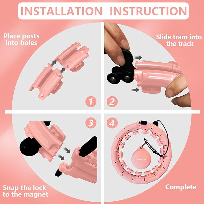U1-28/30 Knots, Magnetic Lock Smart Weighted Hula Hoop