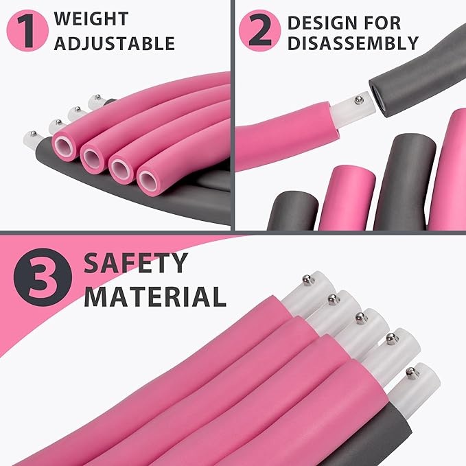 Weighted Hula Hoop Set with Jump Rope - 2.2 lbs