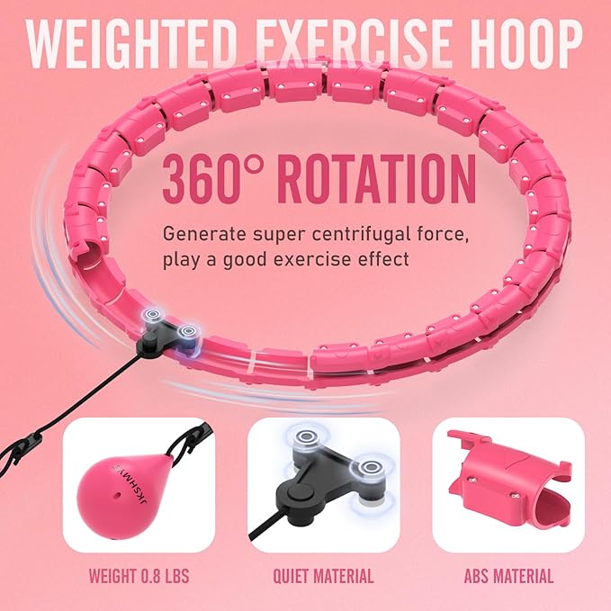 Weighted Hula Circle Hoops for Adults Weight Loss 47 Inch, 24 Detachable