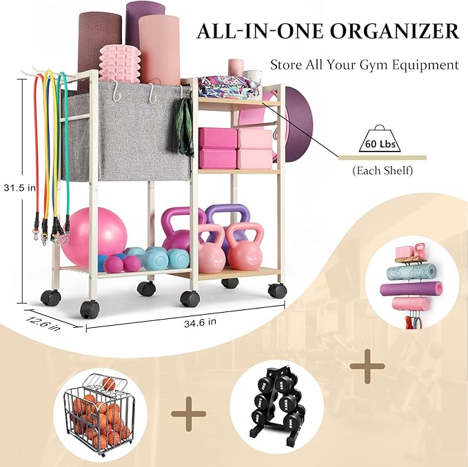 Yoga Mat Storage Rack Home Gym Equipment Workout