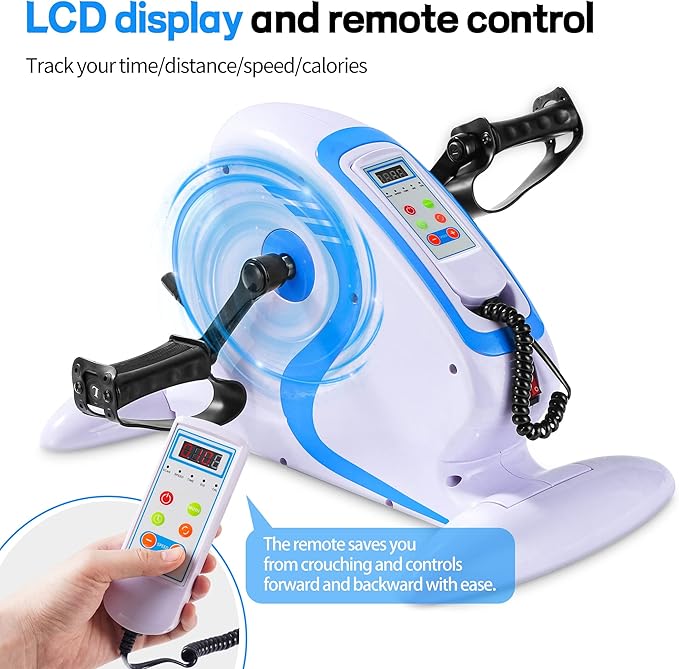 Motorized Pedal Exerciser, Electric Pedal Exerciser for Arm and Leg Low Impact Exercise Rehabilitation, No Resistance, Suitable for Seated Leg Exercise and Arm Exercise for Elderly People
