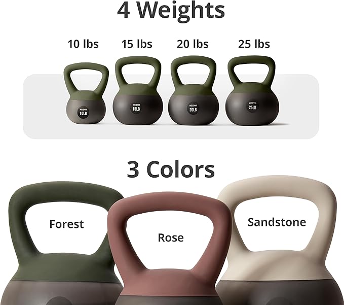 Soft Kettlebells with Cushioned Impact-Resistant Base and Anti-Slip