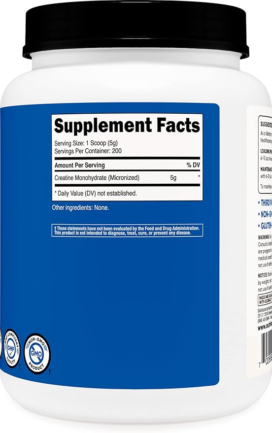 Nutricost Creatine Monohydrate Micronized Powder (1 KG) -