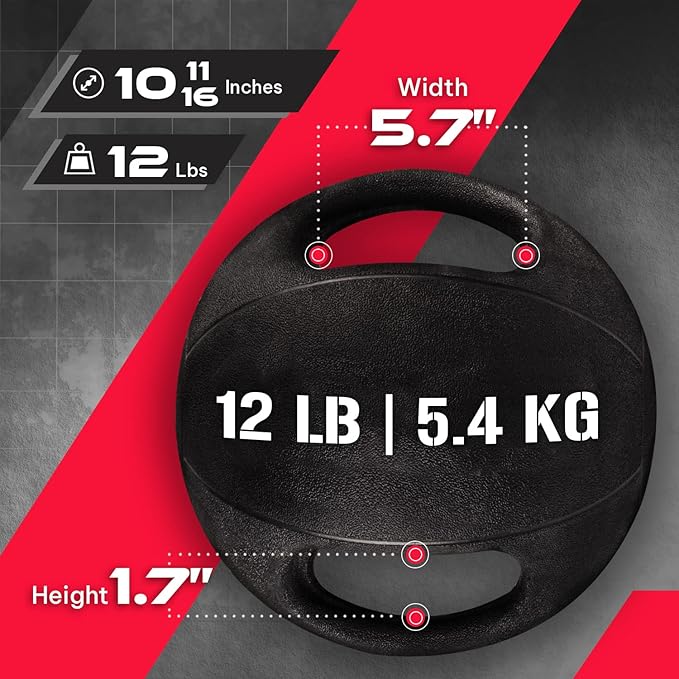 Yes4All Medicine Ball Dual Grip/Exercise Weighted Ball