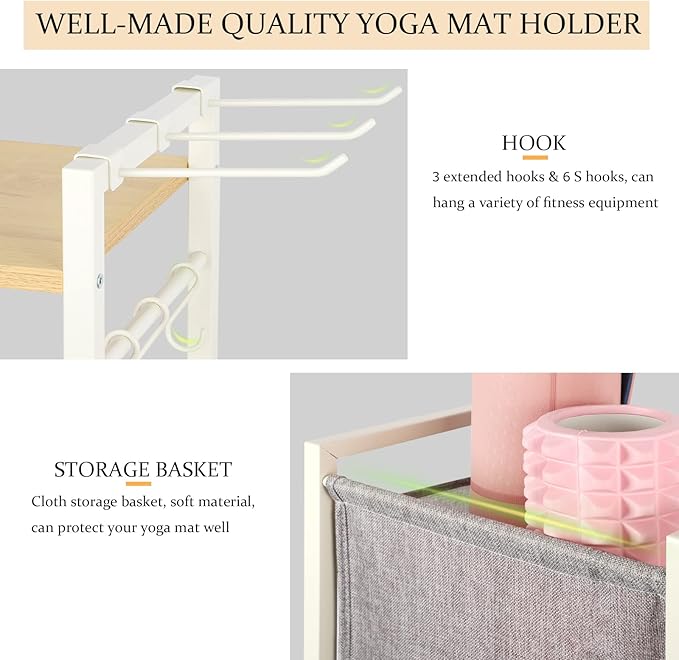 Yoga Mat Storage Rack Home Gym Equipment Workout