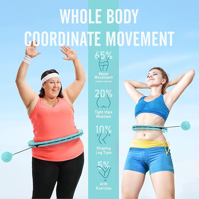 Weighted Hula Circle Hoops for Adults Weight Loss 47 Inch, 24 Detachable