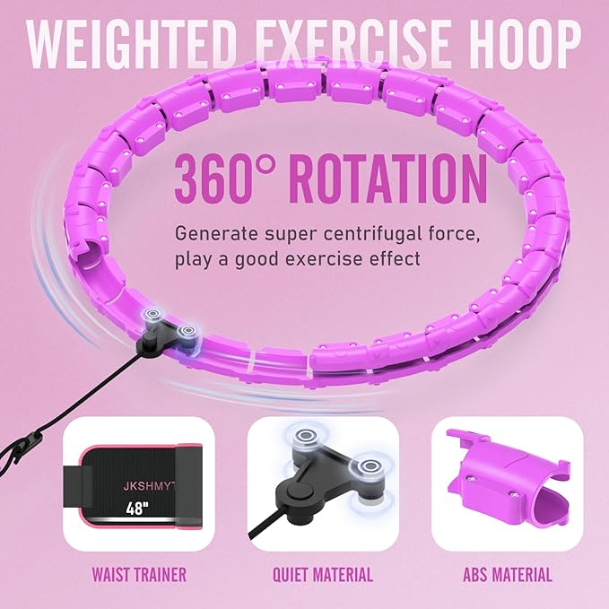 Weighted Hula Circle Hoops for Adults Weight Loss 47 Inch, 24 Detachable