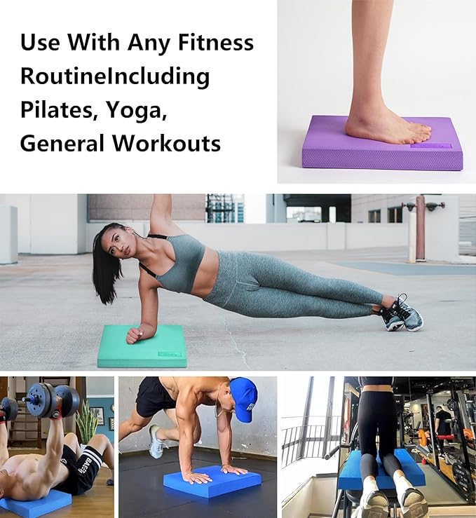 nuveti Large Balance Pad - TPE Non-Slip Mat Exercise(20''x16''x2.4'')