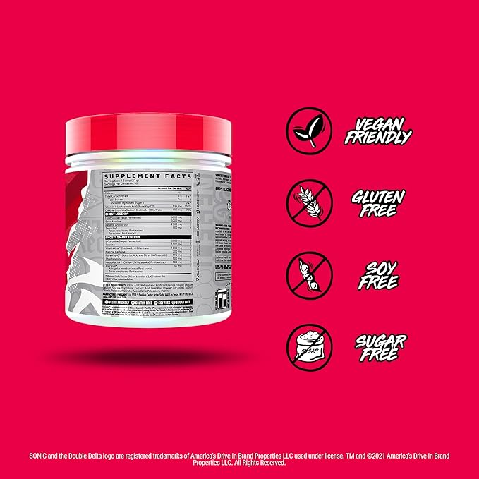 GHOST Legend Pre-Workout Powder, Sonic Cherry Limeade - 30 Servings – Pre-Workout for Men & Women with Choline, L-Citrulline, & Beta Alanine for Energy & Focus