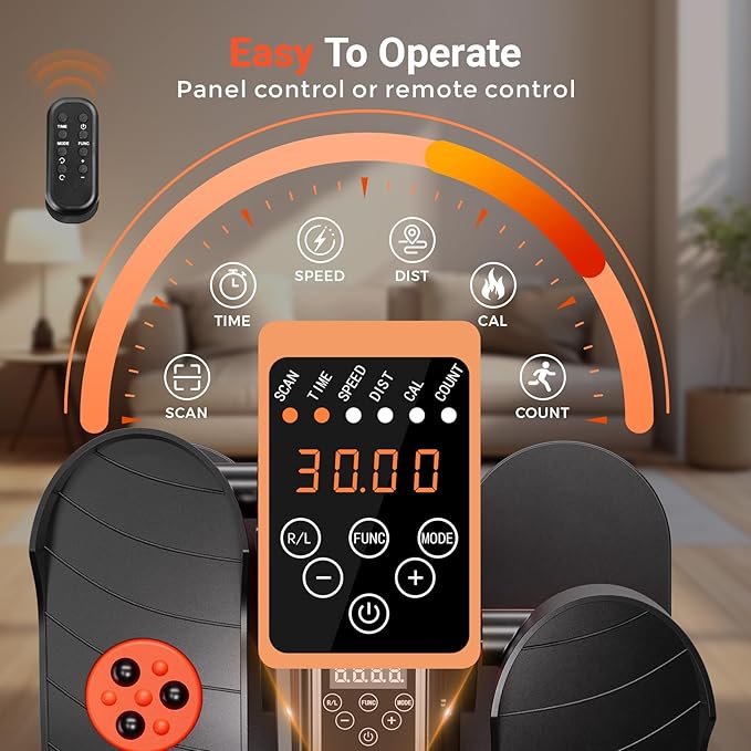 GORISE Under Desk Elliptical Machine, Portable Ellipse Leg Exerciser as Seen on Tv for Seniors, Fully Assembled Seated Pedal Exerciser with Remote, Manual & Auto Mode for Home Office
