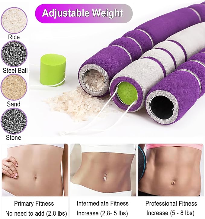 Weighted Exercise Hoop for Adults Weight Loss 8 Section