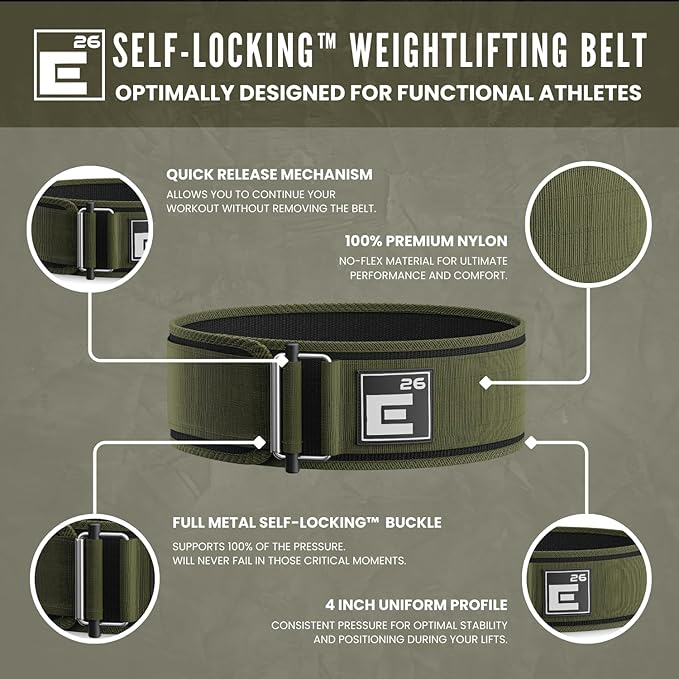 Self-Locking Weight Lifting Belt - Premium Weightlifting Belt