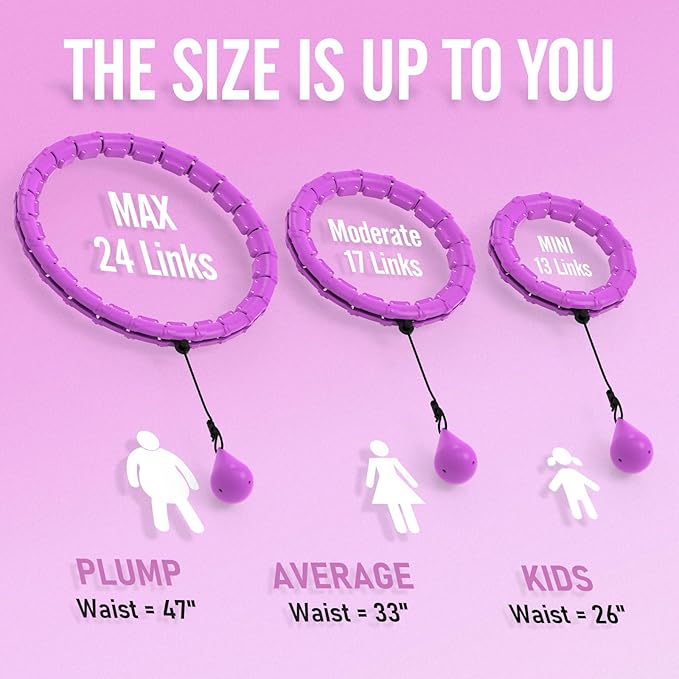 Weighted Hula Circle Hoops for Adults Weight Loss 47 Inch, 24 Detachable