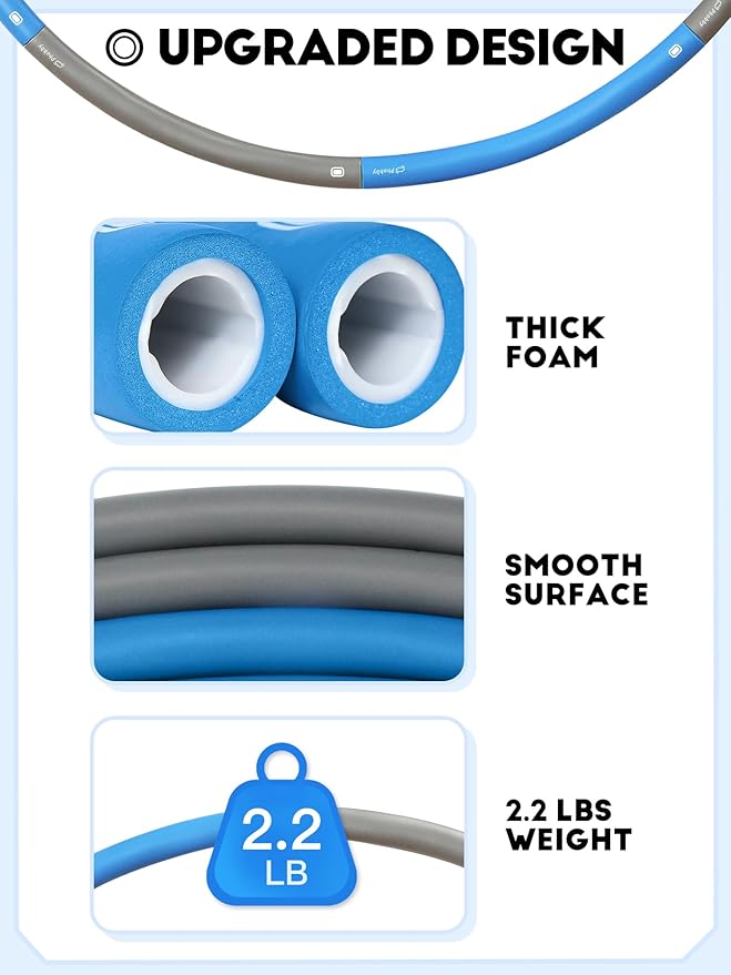 Weighted Exercise Hoop for Adults 2.2lb Detachable