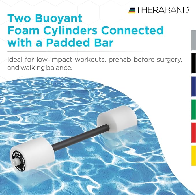 THERABAND Swim Bar with Padded Grip for Buoyancy-Based