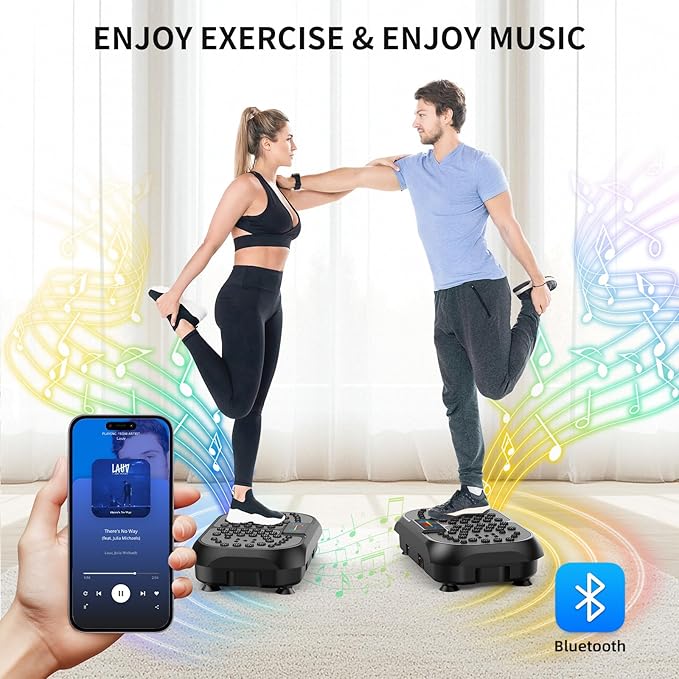 Vibration Plate Exercise Machine - CrazyFeb Vibration Plate for Lymphatic Drainage, Whole Body Vibrating Plate Exercise Machine - Waver Vibration Plate High-Intensity Fitness Equipment for Weight Loss