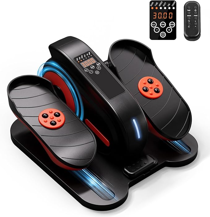 GORISE Under Desk Elliptical Machine, Portable Ellipse Leg Exerciser as Seen on Tv for Seniors, Fully Assembled Seated Pedal Exerciser with Remote, Manual & Auto Mode for Home Office