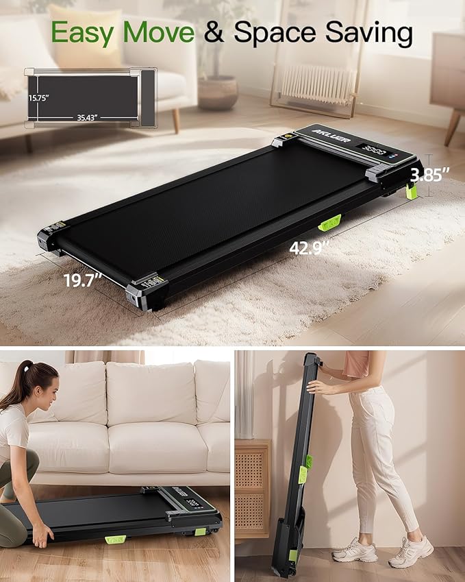 Walking Pad with Incline, Under Desk Treadmill for Home, 2.5HP Portable Treadmills with Remote Control, 4 in 1 Incline Treadmill with LED Display