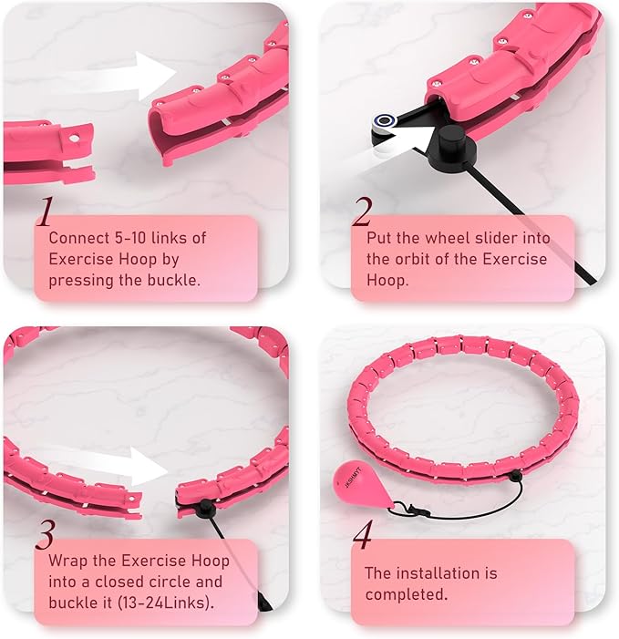Weighted Hula Circle Hoops for Adults Weight Loss 47 Inch, 24 Detachable