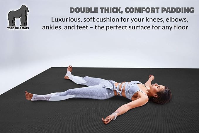 Gorilla Mats Premium Large Yoga Mat – 7' 5' x 8mm Extra