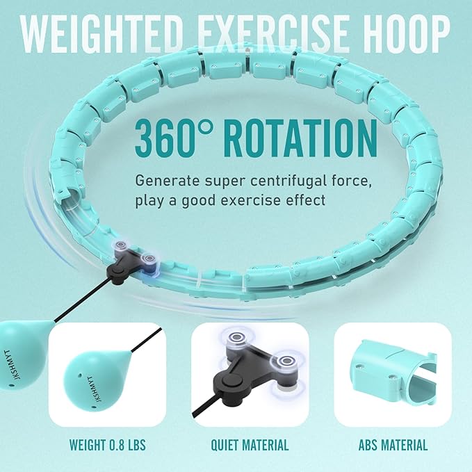Weighted Hula Circle Hoops for Adults Weight Loss 47 Inch, 24 Detachable