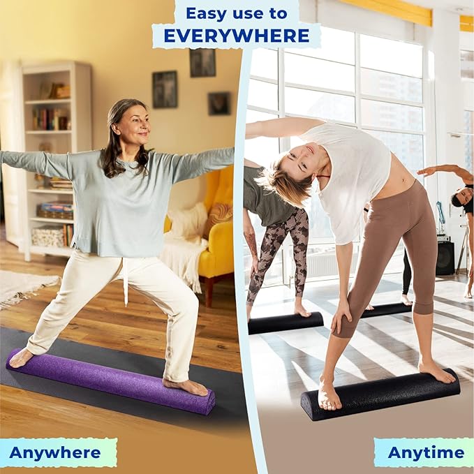 Yes4All High Density Half Round Foam Roller Support 12", 18", 18", 24", 24", 36" 36"