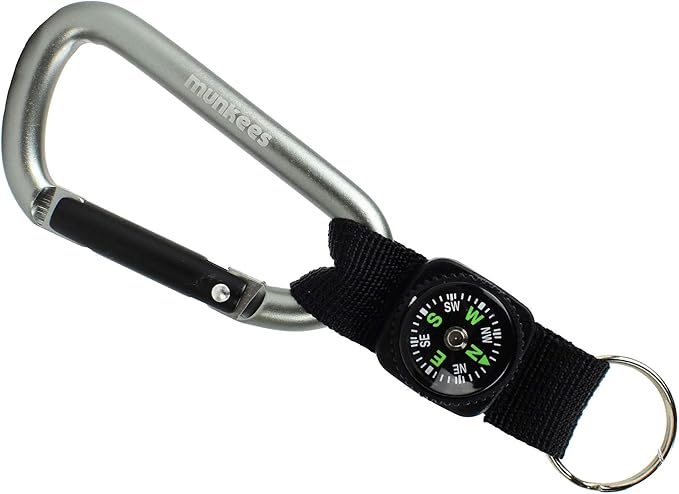 Munkees 8mm Carabiner with Compass Strap