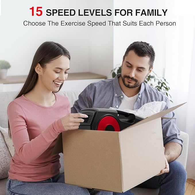 Under Desk Elliptical Machine, Ellipse Leg Exerciser with 15 Adjustable Speed Electric Seated Pedal Exerciser for Seniors Mini Leg Exerciser While Sitting for Moms Dad Parents Elderly