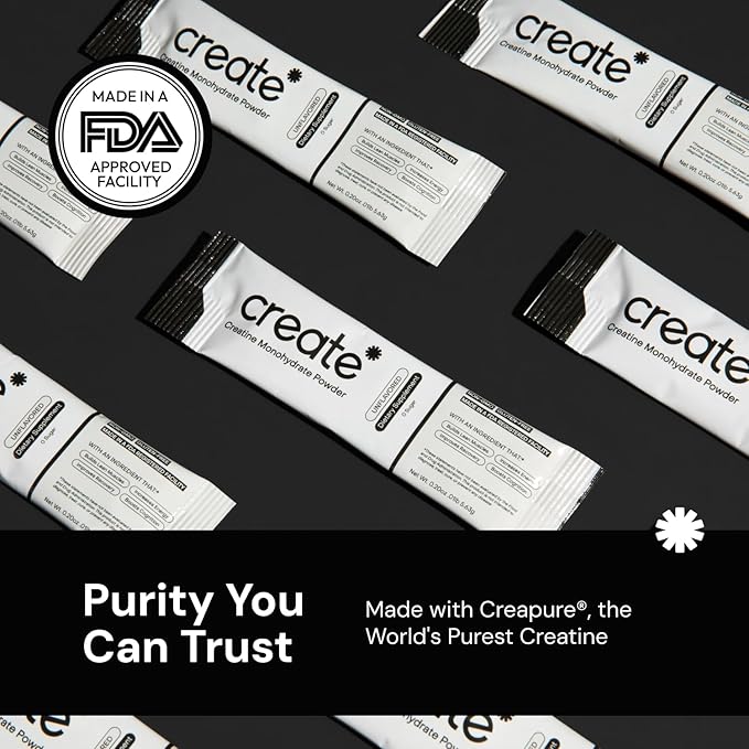 Create Single Serve Creatine Monohydrate Powder – 5g 30 Packets