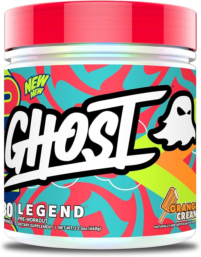 GHOST Legend Pre-Workout Powder, Orange Cream - 30 Servings – Pre-Workout for Men & Women with Choline, L-Citrulline, & Beta Alanine for Energy & Focus