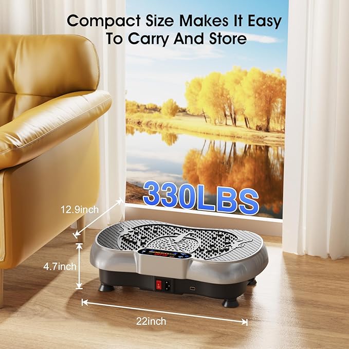 Vibration Plate Exercise Machine, 180 Speed Levels Vibration Plate for Lymphatic Drainage, Whole Body Workout Vibrating Fitness Platform, Effective for Weight Loss, Shaping, Toning & Wellness