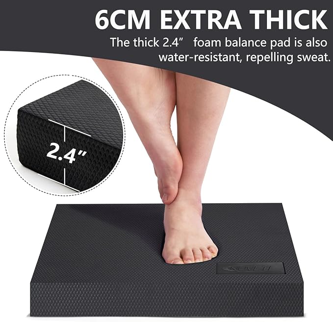 nuveti Large Balance Pad - TPE Non-Slip Mat Exercise(20''x16''x2.4'')