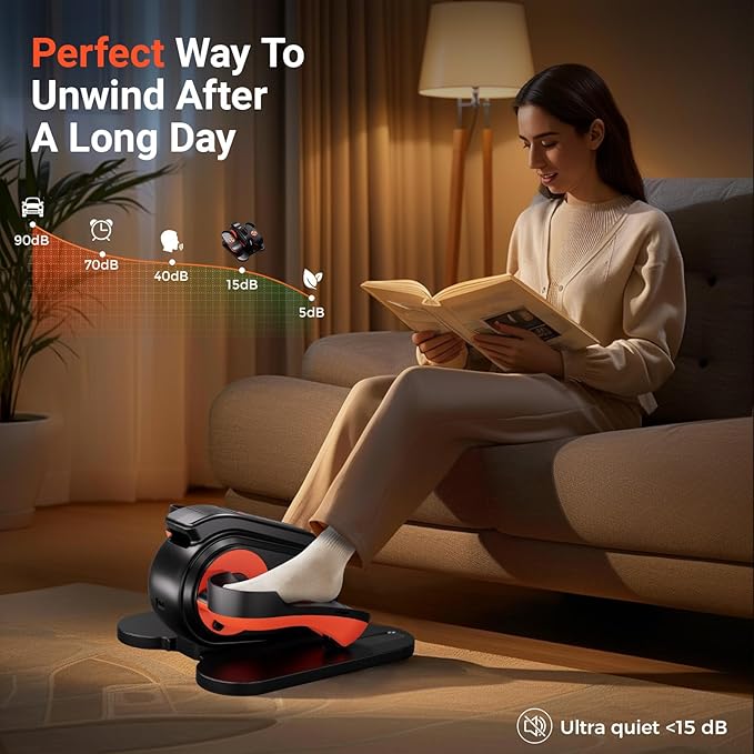 GORISE Under Desk Elliptical Machine, Portable Ellipse Leg Exerciser as Seen on Tv for Seniors, Fully Assembled Seated Pedal Exerciser with Remote, Manual & Auto Mode for Home Office