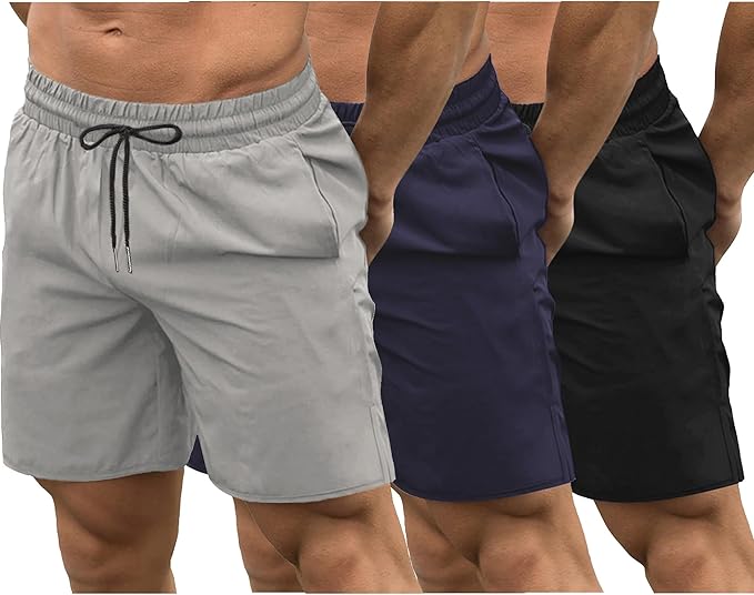COOFANDY Men's 2 Pack Gym Workout Shorts 7 Inch Quick Dry Athletic Shorts Lightweight Running Shorts with Pockets