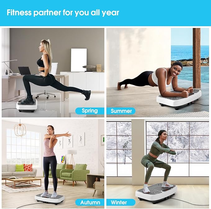 Vibration Plate Exercise Machine for Lymphatic Drainage,Softgym Power Vibrate Stand Shake Board 400 Lbs Capacity Whole Body Workout Waver with Fitness Resistance Bands Weight Loss Gifts for Women Men