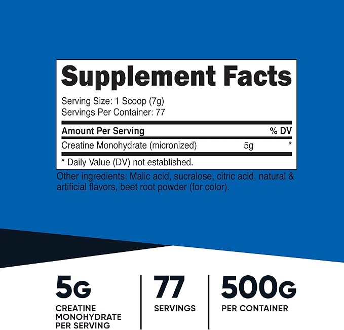 Nutricost Creatine Monohydrate Powder (Watermelon 500 Gram)