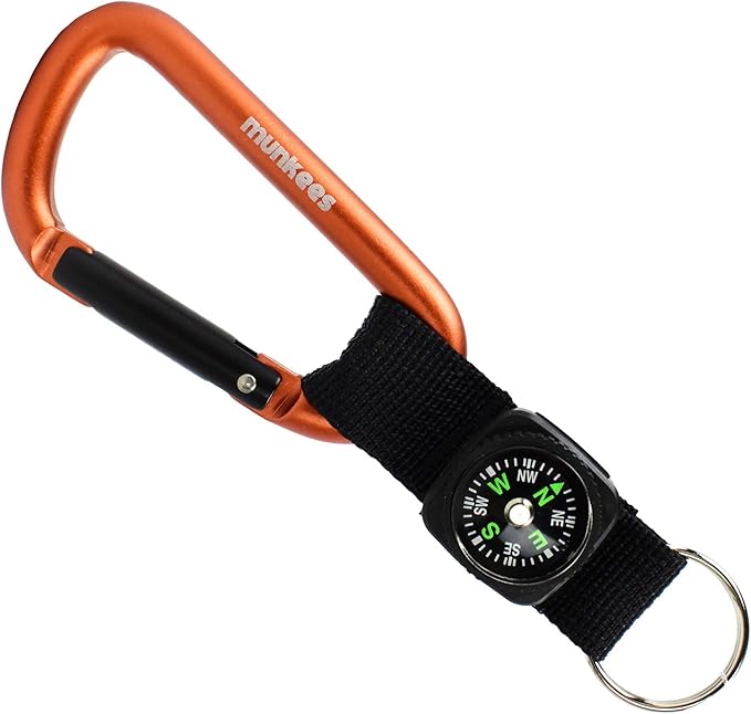 Munkees 8mm Carabiner with Compass Strap