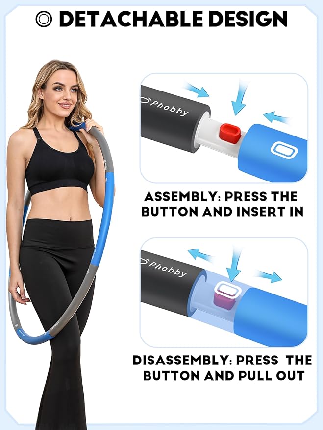 Weighted Exercise Hoop for Adults 2.2lb Detachable